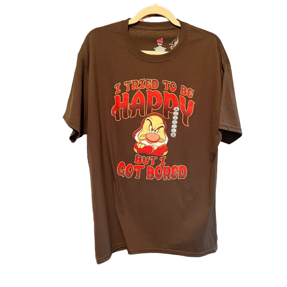 NWT Disney Grumpy Men’s  T-Shirt “I Tried to be Happy” Large